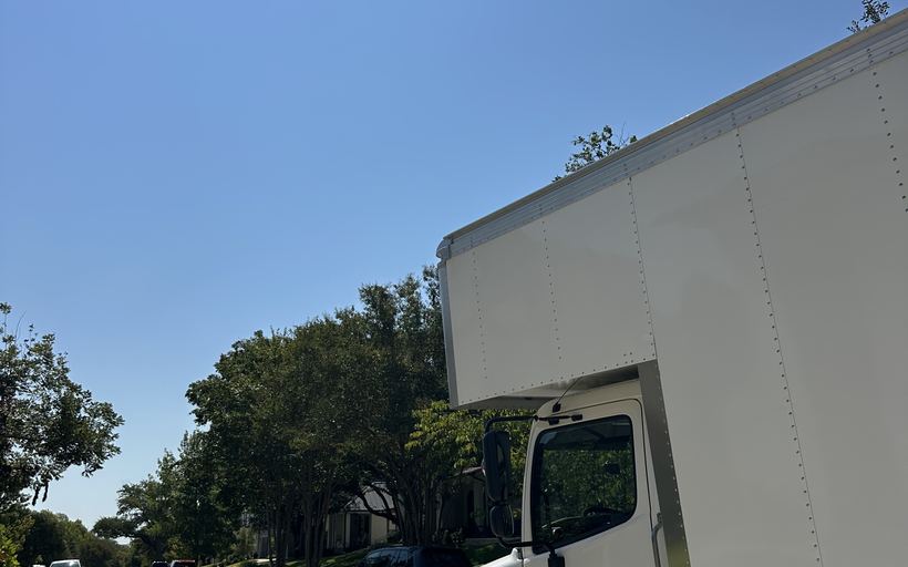 Buddy Moving trucks out on a job in Dallas Fort Worth