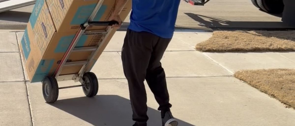 A Buddy Moving crew on a job in Denton, Texas